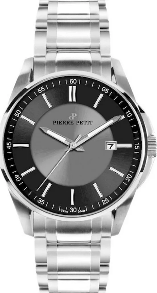 Montre Homme Pierre Petit P-856C Etanche et Résistante en Acier Argenté