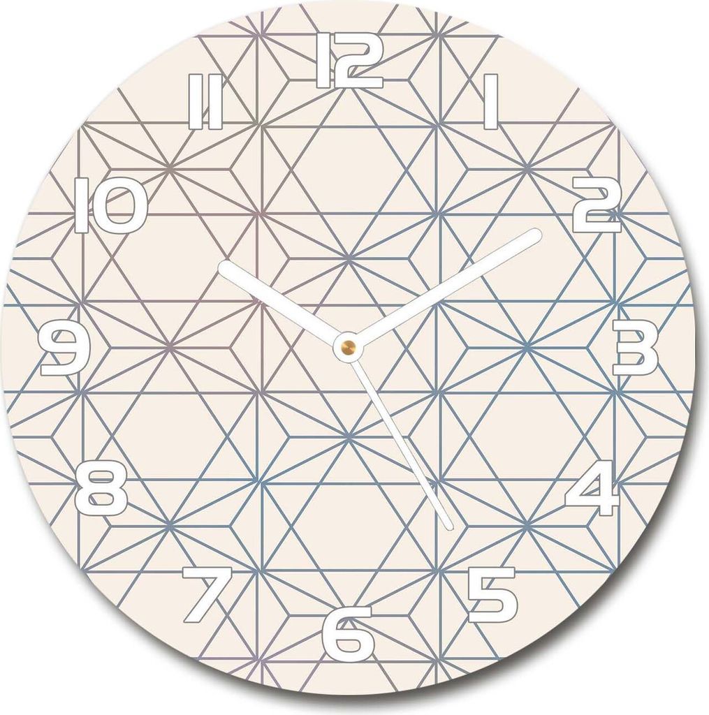Wanduhr aus Glas 30fi Glasbild Glasuhr Gehärtetes Glas - weisse-zeiger - Geometric background