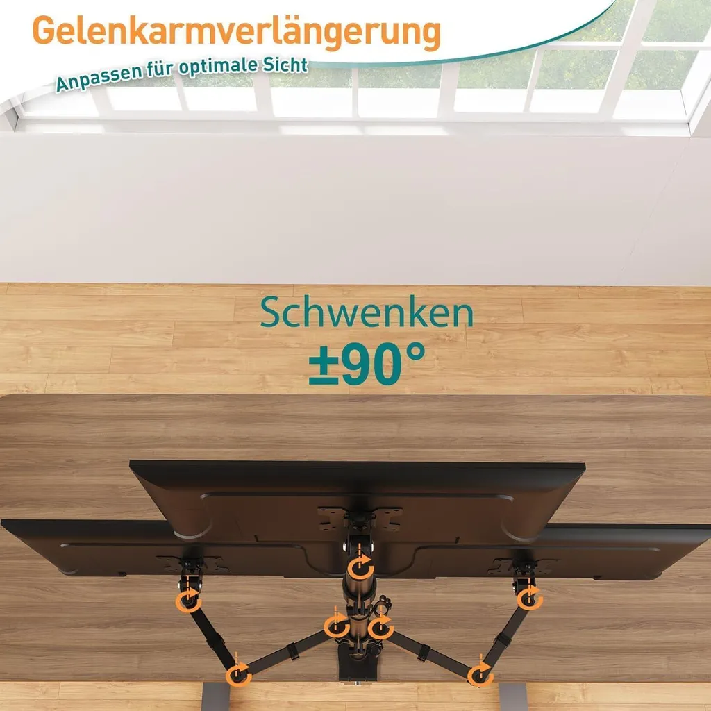 Support Écran Triple Ergonomique Réglable avec Capacité 8kg par Bras