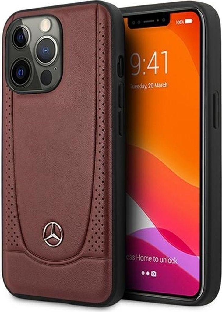 Mercedes Leather Urban Line - Hülle für iPhone 14 Pro (Rot)
