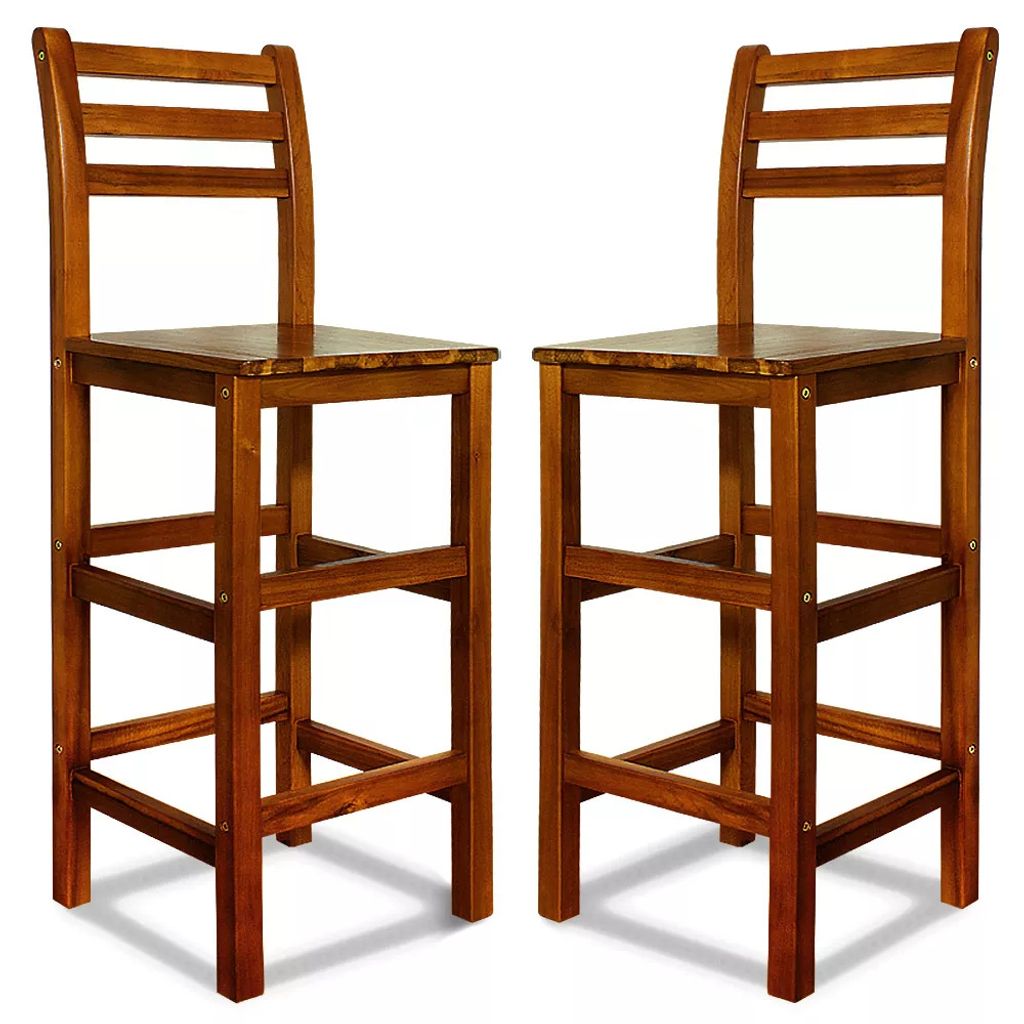 Barové židle OSLO s opěradly, 2ks, 40,5x36x110cm, přírodní Obrázek produktu 