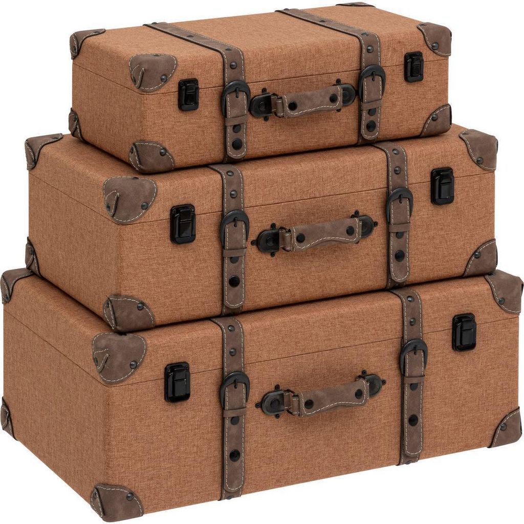 Set aus 3 koffern "be vintage" l45,5 55,5 60,5cm karamell - Atmosphera créateur d'intérieur