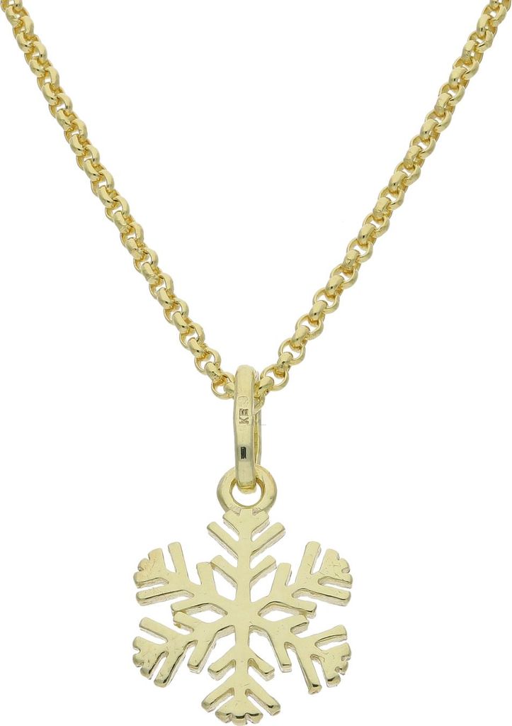 Anhänger 925 Silber Gold plattiert Schneeflocke JL16-02-0526 JuwelmaLux