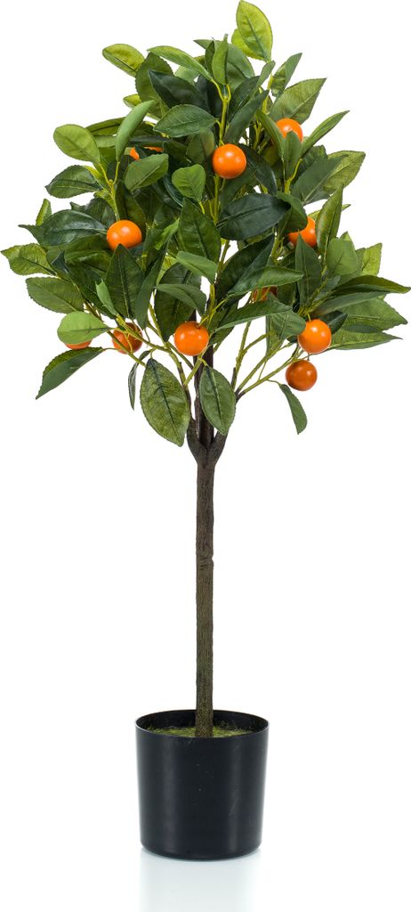 Green boutiQ - Kunstpflanze - Citrus Sinensis - Sinaasappelboom - 75 cm - Orange - Pflegeleicht - Hohe Qualität