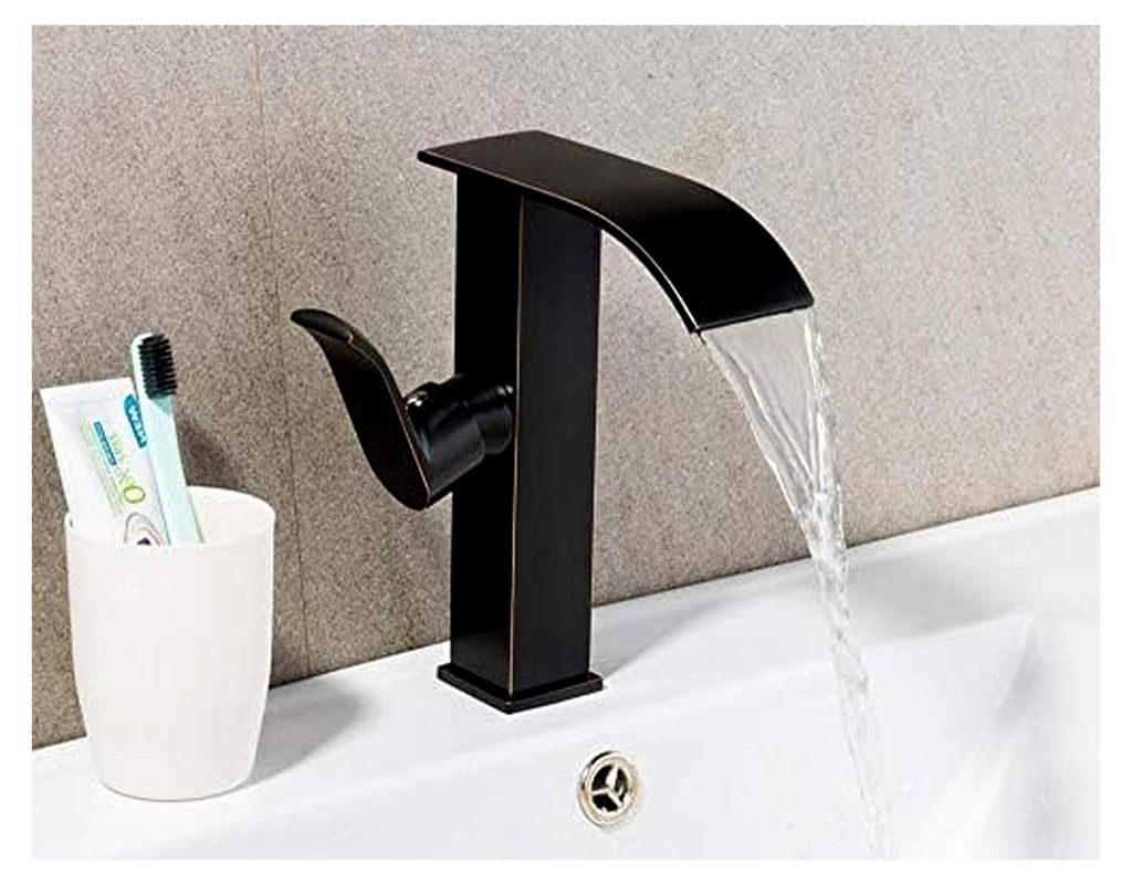 Küchenarmaturen aus Messing mit Einhandgriff, schwarzer Wasserhahn für Waschbecken, Deckmontage, Aufsatzmischer für Badezimmer mit Heiß- und Ka...