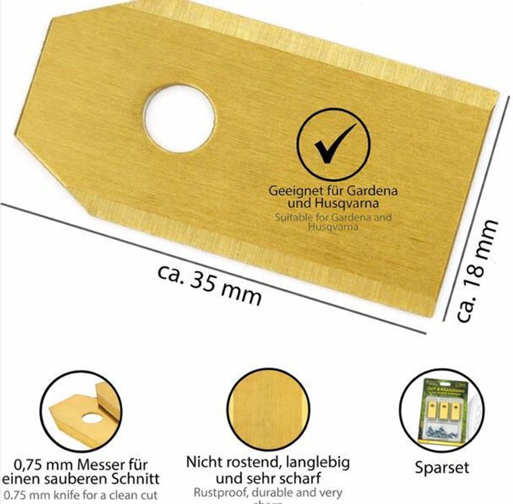 ONVAYA® 72 TITAN Ersatzmesser für Mähroboter | 0,75 mm | Produktbild 