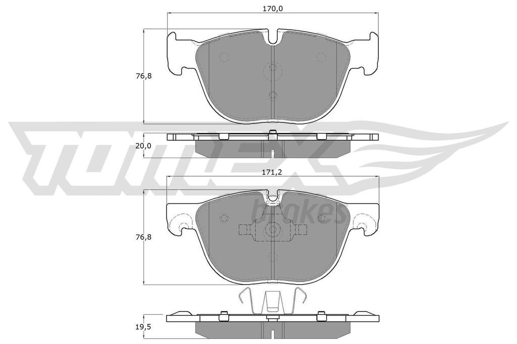 TOMEX brakes Bremsbeläge Satz Vorne Bremsklötze für BMW X5 (E70) TX 16-68
