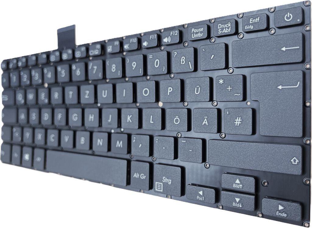 DEUTSCHE-Tastatur Schwarz Ohne Rahmen kompatibel für Asus VivoBook 14 X405UA-BV505T