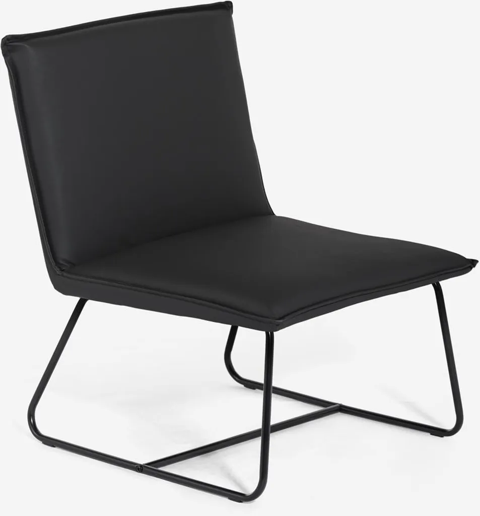 Fauteuil Moderne Lova Noir en Similicuir - Assise Confort Rembourrée Pro