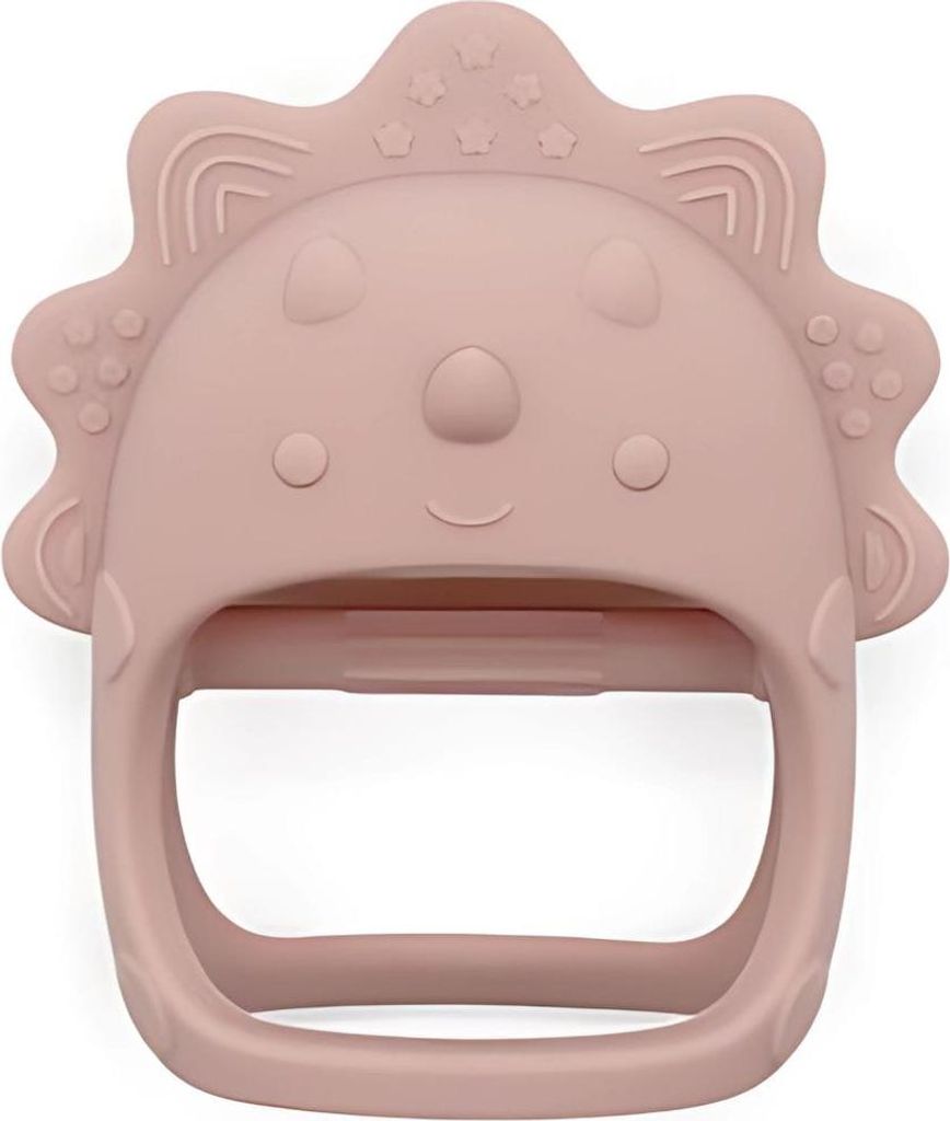 Muminky | Beißring Dino - Rosa - Silikon - Beruhigend für Zahnfleisch - Ergonomisches Design