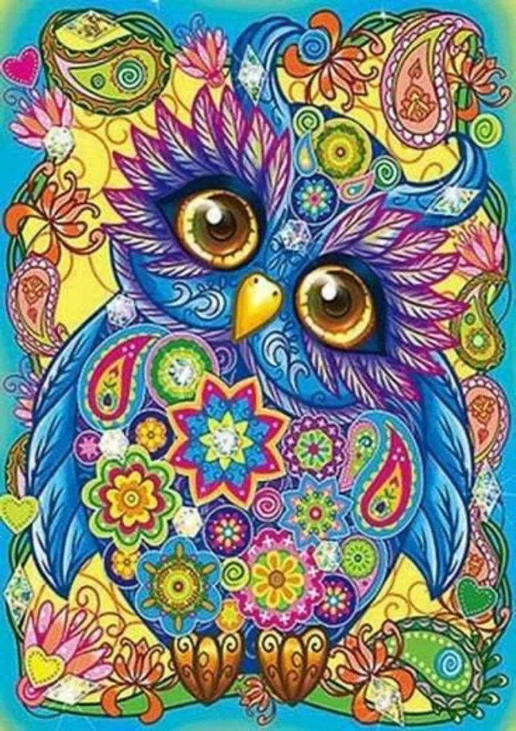 Anti-Stress : Broderie de diamants Hibou pour Adultes - Kit Complet DIY