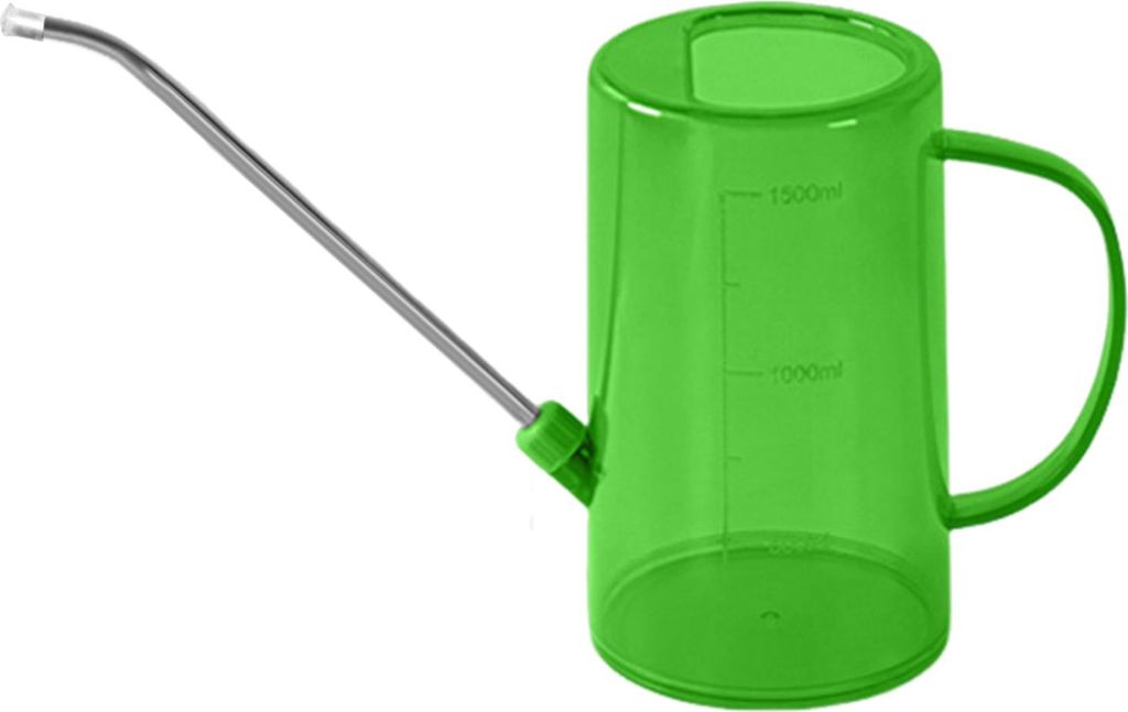 1,5 l Gießkanne aus Edelstahl mit langem Ausguss, durchscheinender Handsprühtopf für Pflanzen im Büro, Garten, Innen- und Außenbereich