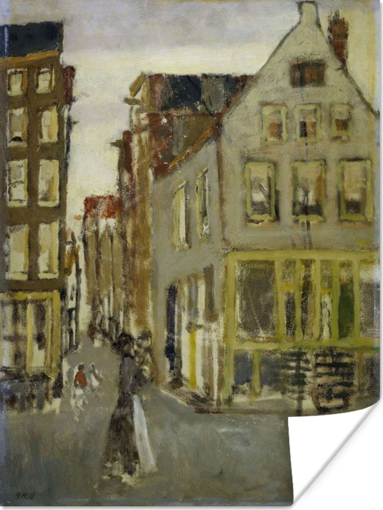 MuchoWow Poster Die Lauriergracht in der Nähe der Tweede Laurierdwarsstraat - Gemälde von George Hendrik Breitner 60x80 cm - Schlafzimmer Dekor...