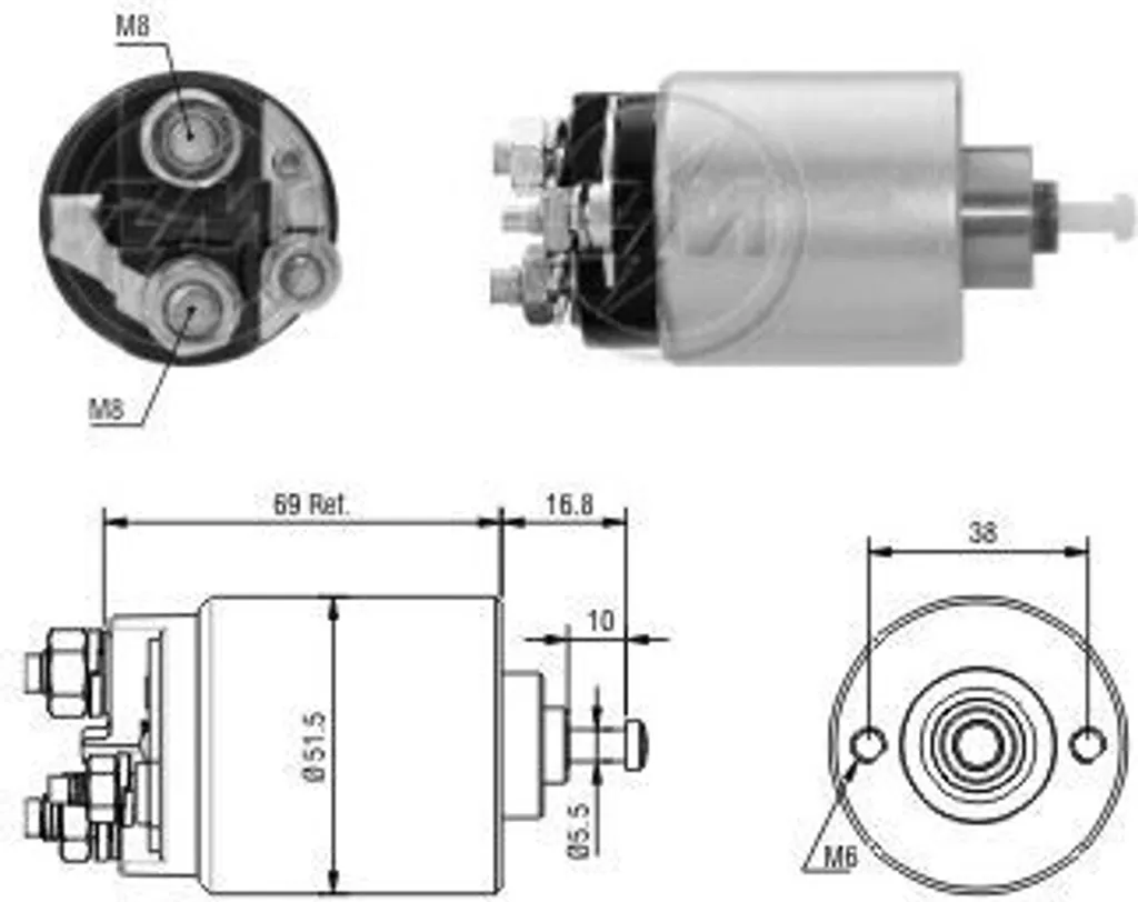 Interrupteur magnétique ERA ZM961 pour démarreur Ford Focus et Fiesta