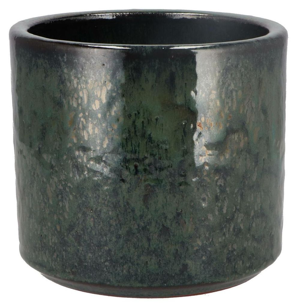 DK Design Blumentopf Green Glaze - rund - grun - 15 x 17 cm Produktbild 