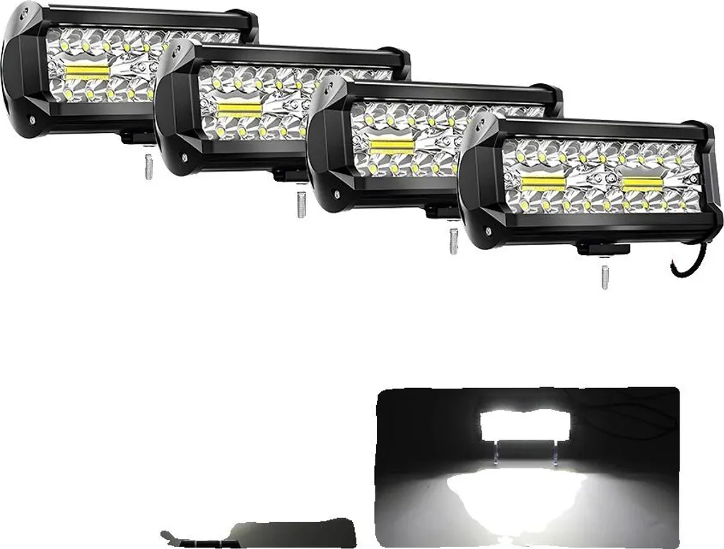 Projecteur LED 4x4 tout-terrain 7 pouces 120W - Éclairage de secours trail