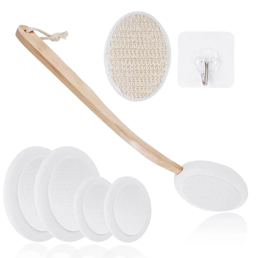 Applicateur de lotion pour le dos 7 pièces avec brosse de bain longue