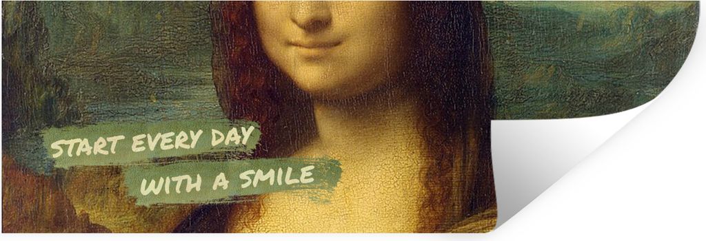 MuchoWow Wandtattoo Wandsticker Wandaufkleber Mona Lisa - Zitat - Da Vinci 90x30 cm Selbstklebend und Repositionierbar - Selbstklebend - Fototapeten