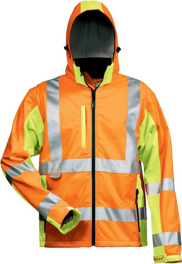 Warnjacke Hoss,Softshell,Gr. 3XL, orange/gelb