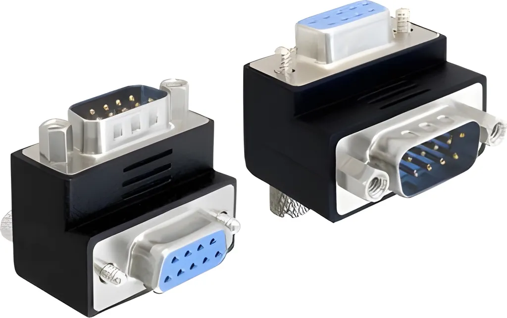 Adattatore Angolato 90° Delock per Cavo Seriale D-Sub 9 Pin M/F