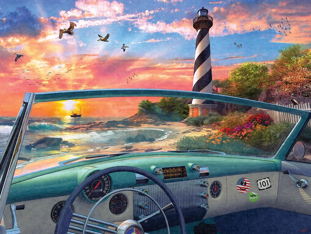 Puzzle SunsOut Cape Hatteras Drive 1000 pièces en Carton Recyclé
