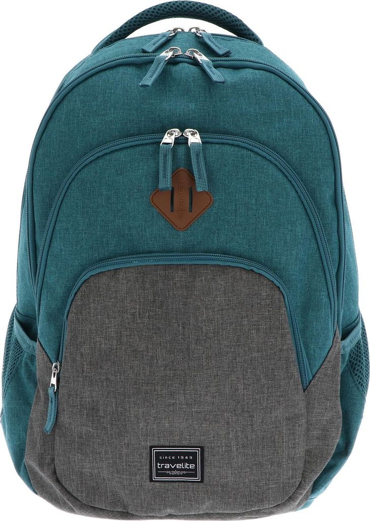travelite Freizeitrucksack Rucksack mit Laptopfach Basic Melange Backpack 22L Petrol / Grey