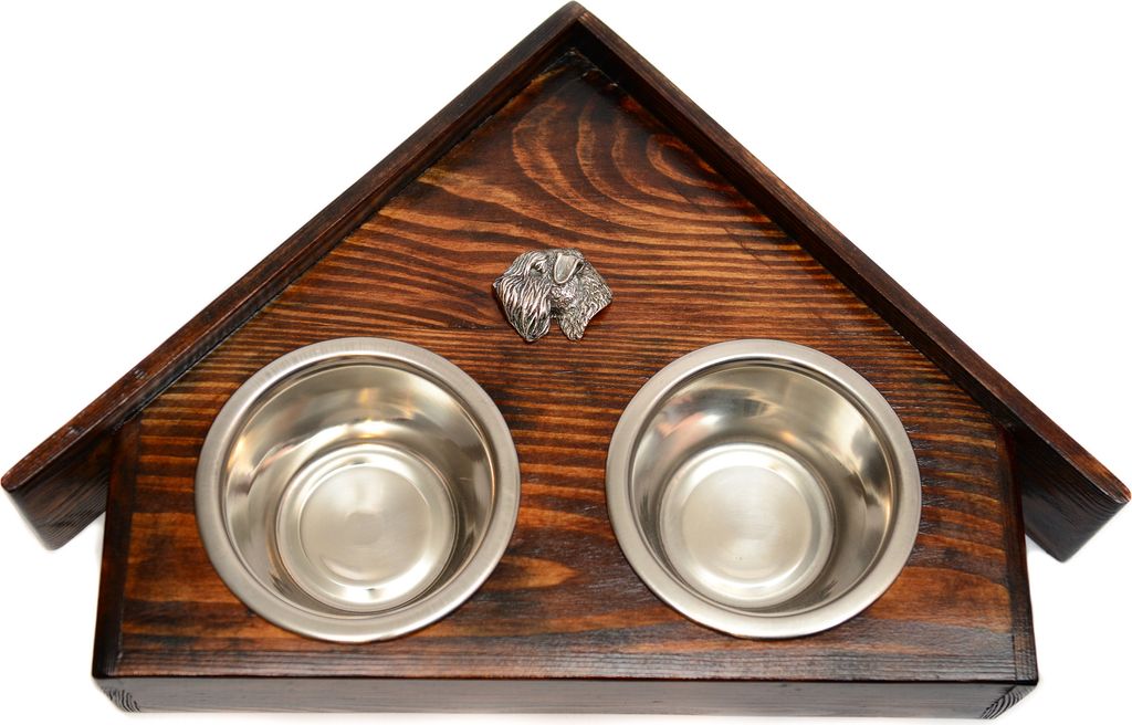 Yorkshire Terrier III - Holzständer mit Schalen für Hunde, dekorative Hundeschalen, Geschenk zur Adoption eines Hundes von der Marke Art-Dog