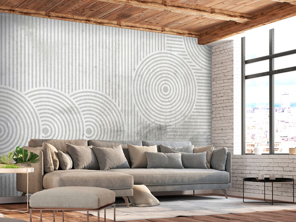 Vlies Fototapete Abstrakt 400x280 cm Vlies Tapeten Wandtapete XXL geometrische Muster Formen Kreise a-A-0844-a-a
