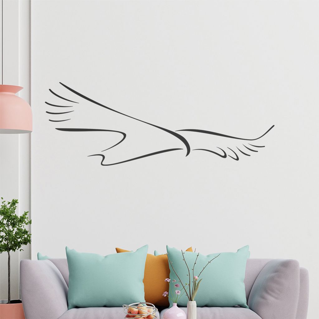Adler Linien Wandtattoo in 6 Größen - Wandaufkleber Wall Sticker - Dekoration, Küche, Wohnzimmer, Schlafzimmer, Badezimmer