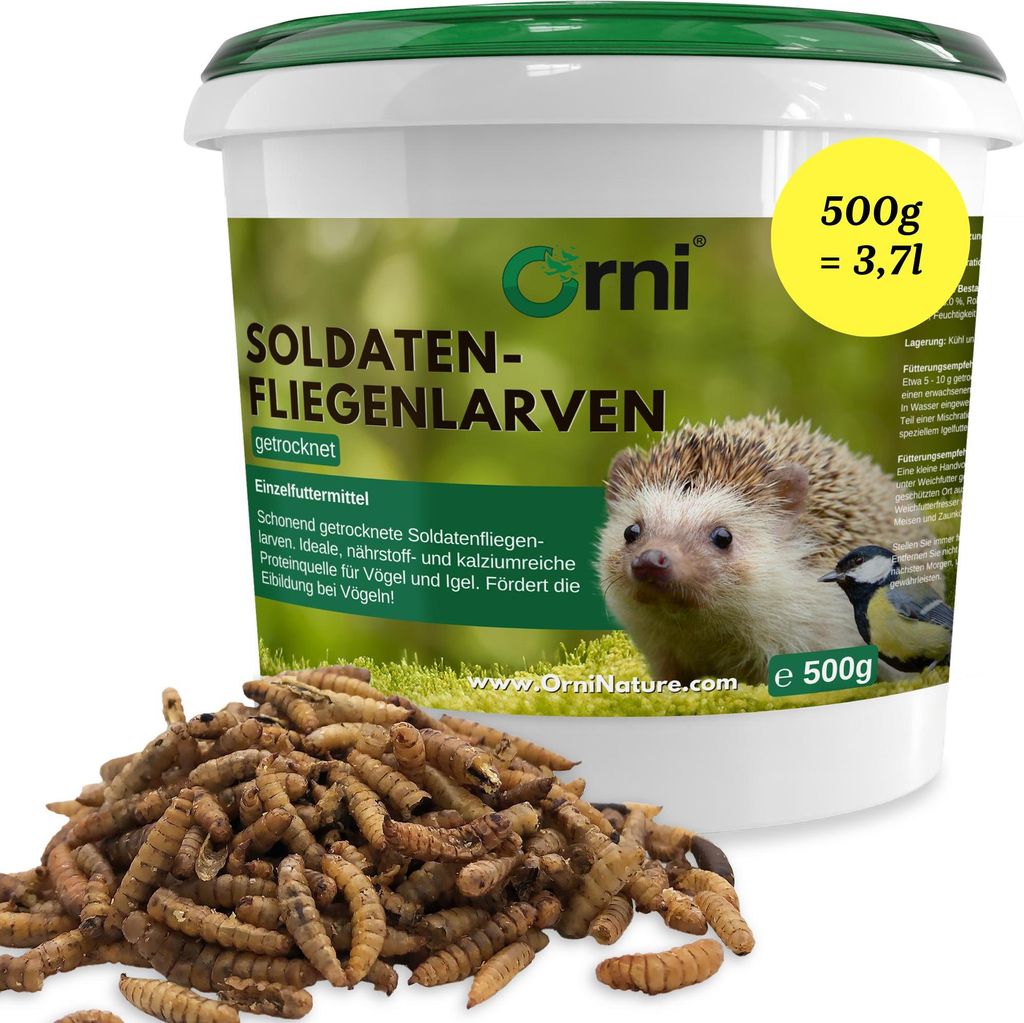 Orni Soldatenfliegenlarven getrocknet 500g | Insektenfutter Produktbild 