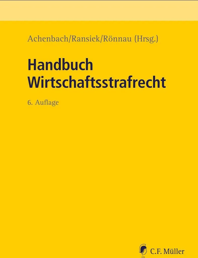 Livre droit pénal économique allemand Handbuch Wirtschaftsstrafrecht