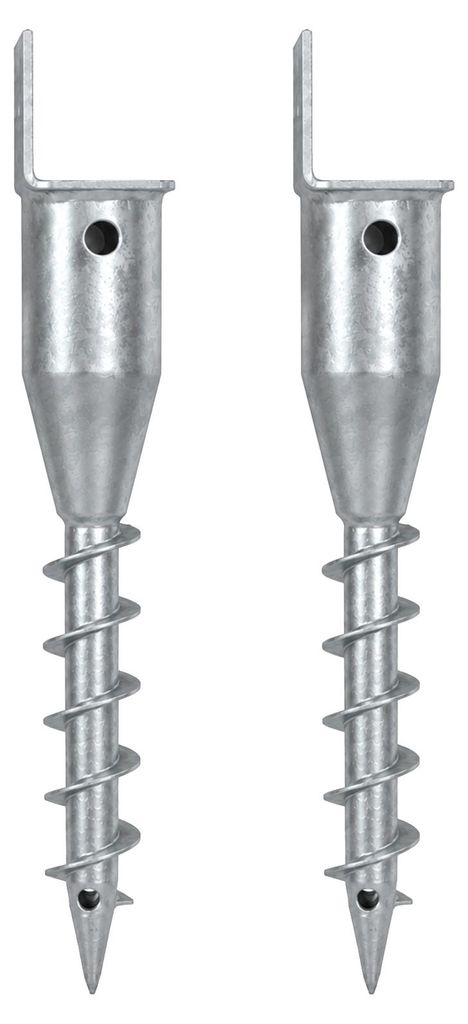 2x L-Profil Bodenhülse zum einschrauben 46,5 cm Länge Produktbild 