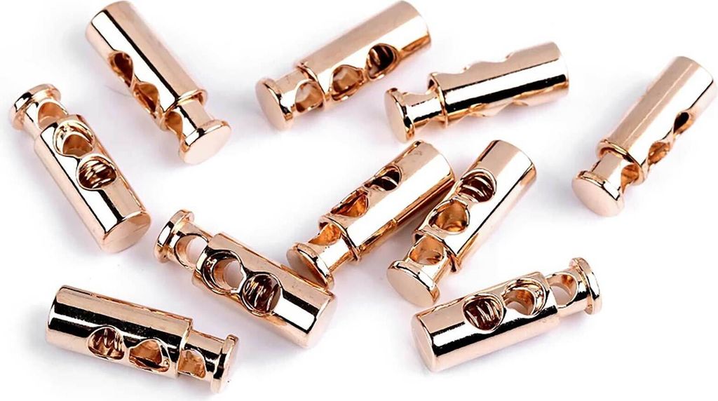 4 Stück Kordel-Stopper aus Metall Kordelklemmen für Bekleidung Taschen Variantenwahl, Farbe:Variante 3 | roségold, Größe:3 mm | 7 x 23 x 7 mm