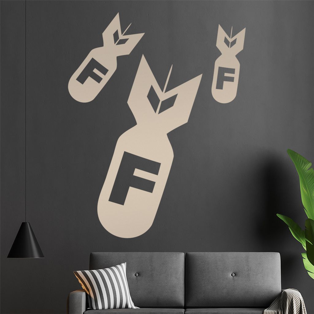 F-BombS Wandtattoo in 6 Größen - Wandaufkleber Wall Sticker - Dekoration, Küche, Wohnzimmer, Schlafzimmer, Badezimmer