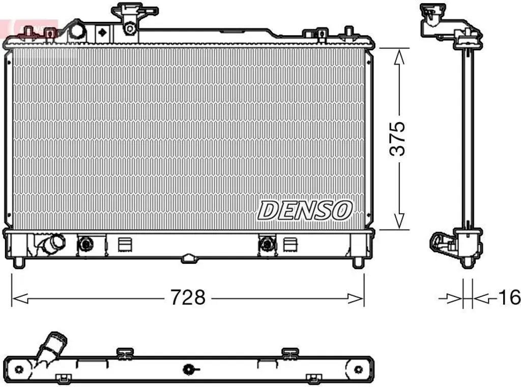 Radiateur de refroidissement moteur pour Mazda 6 (G) - Modèle DENSO DRM44029