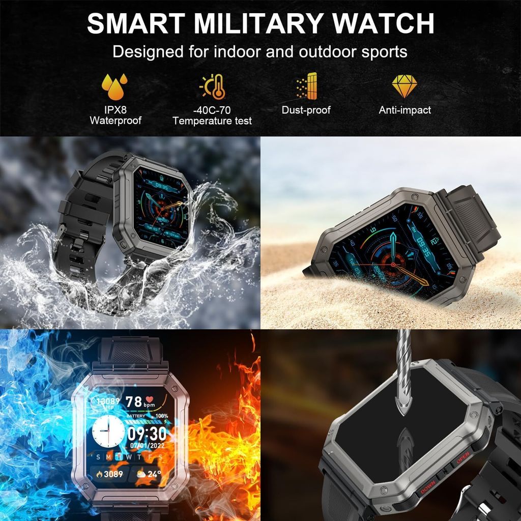 Smartwatch, Fitness-Tracker, Militär-Smartwatches, digitale Produktbild 7