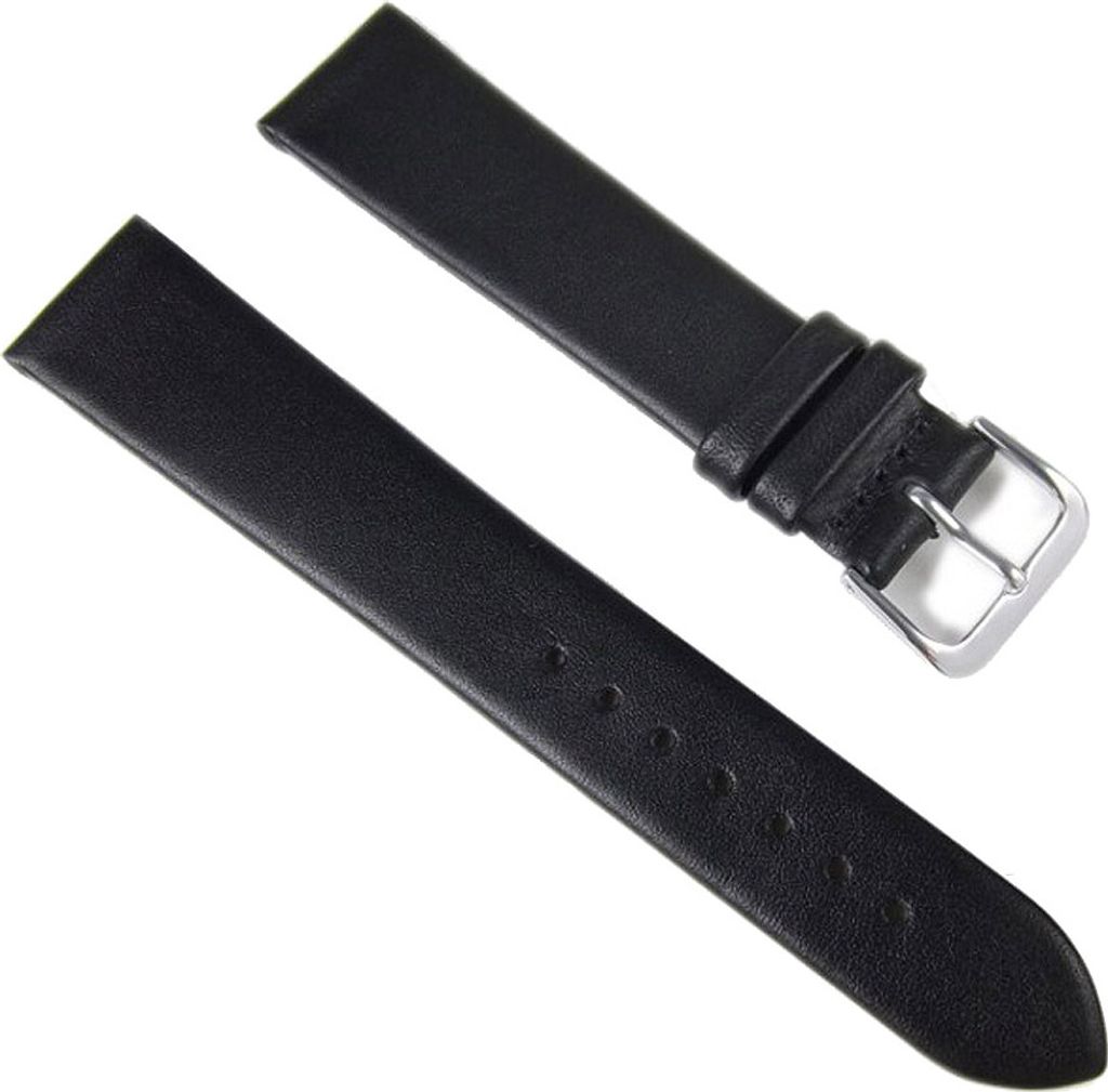 Ersatzband Uhrenarmband Kalbsleder Band 18mm schwarz