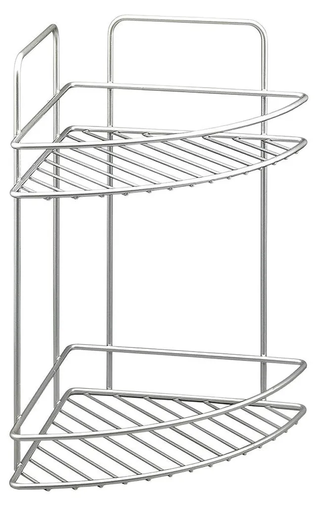 Metaltex Eckregal Étagère d'Angle en Métal Argenté pour Cuisine et Placard