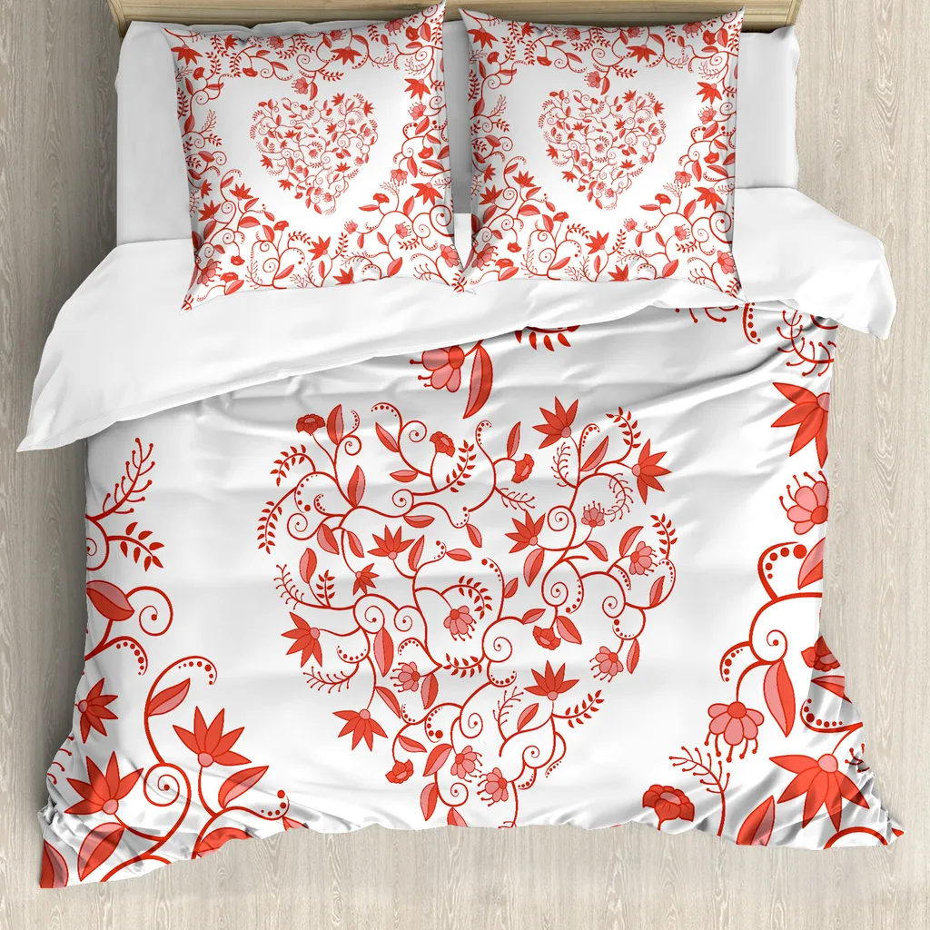 Copripiumino ABAKUHAUS Anallergico Rosso Paisley 200x200 Antiacaro