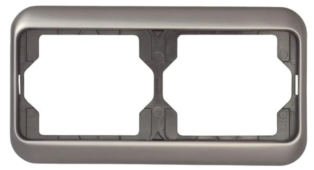 Cadre Double Horizontal Busch-Jaeger Alpha Métal pour Prises et Switch - 4