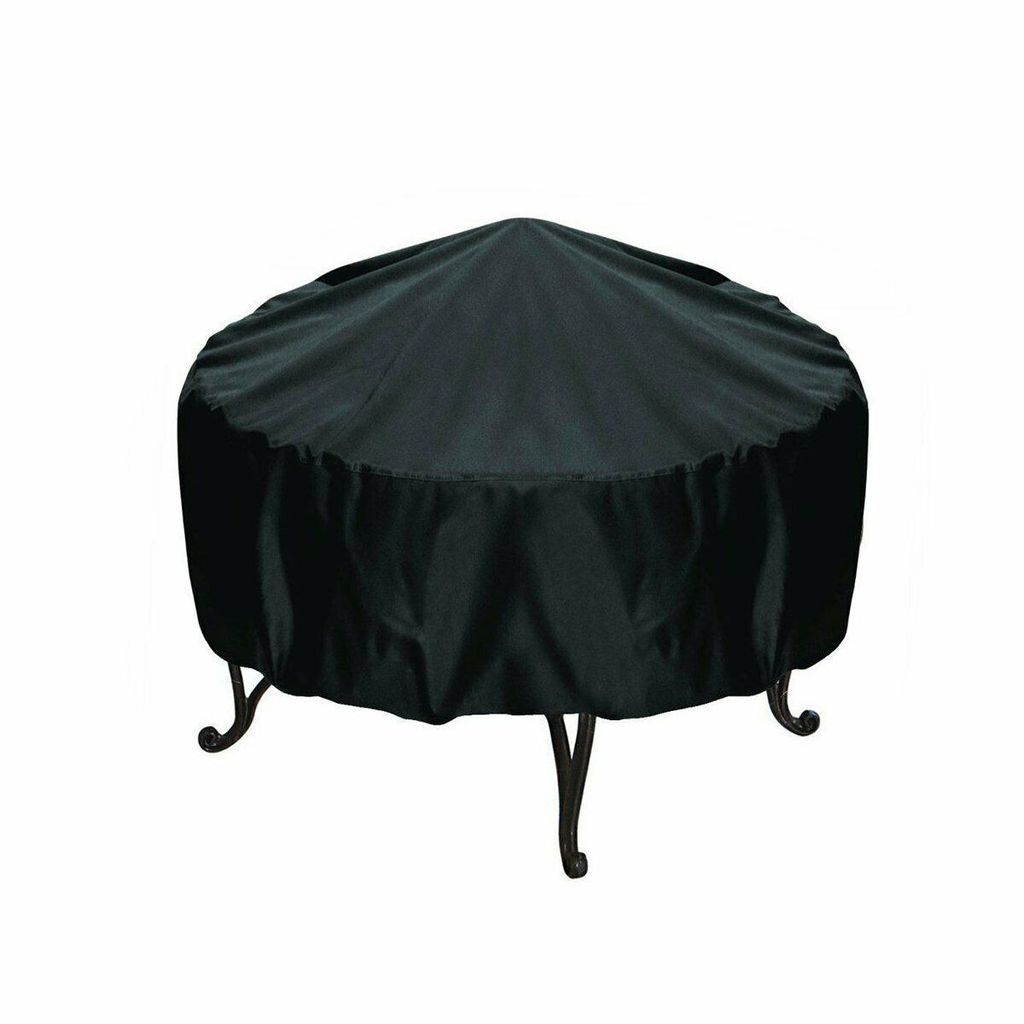 Terrasse Rund Feuer Pit Abdeckung Wasserdicht Schutz Grill BBQ Außen 102*45cm