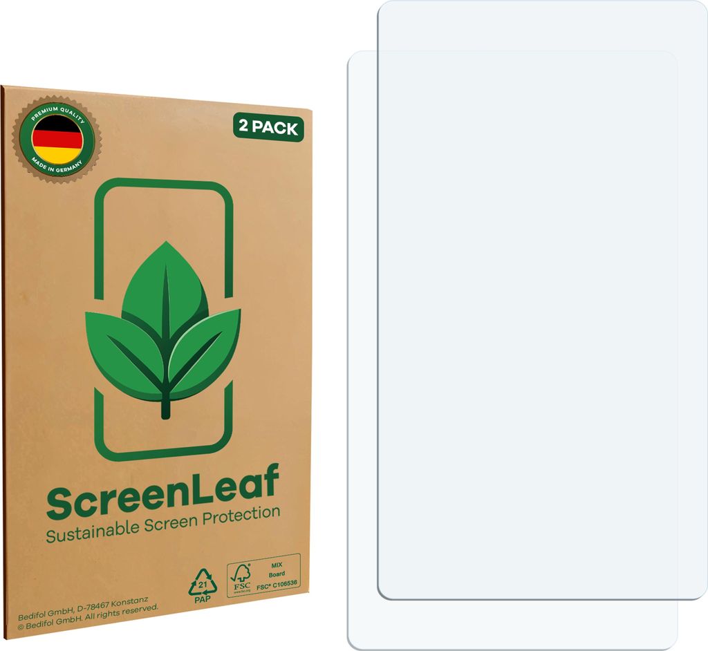 2x ScreenLeaf Schutzfolie für Motorola Lex C10 nachhaltiger Displayschutz Display Schutz Folie Klar Transparent