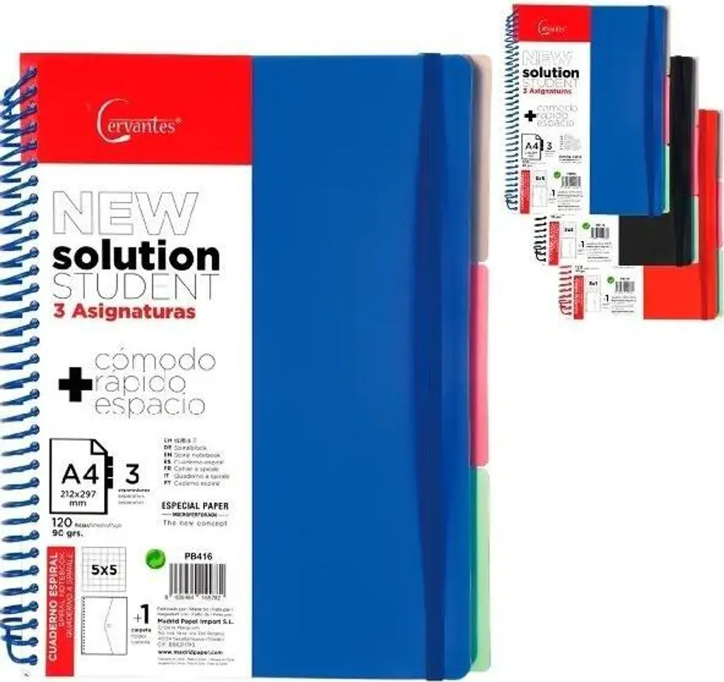 Maxi Quaderno A4 con Divisori 120 Pagine MIX per Esami e Appunti