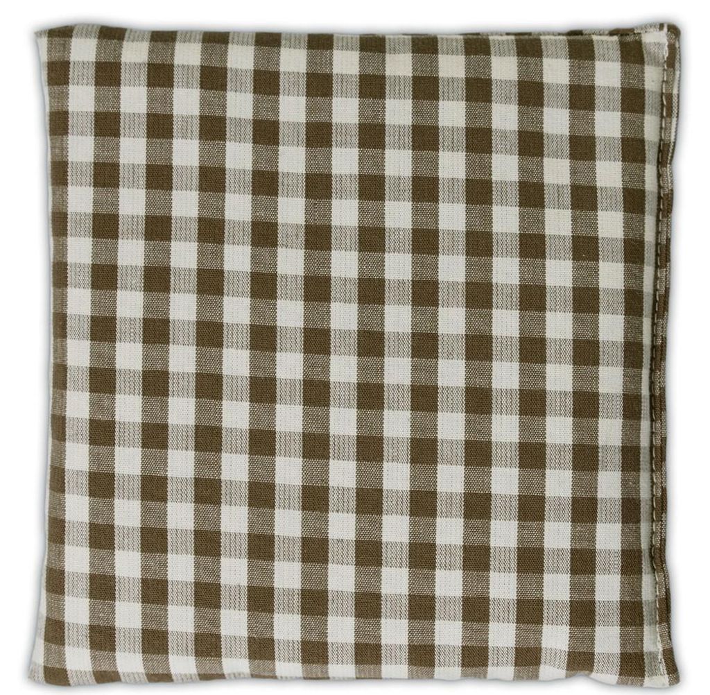 Leinsamenkissen 12x12cm braun-weiß - Wärmekissen & Kältekissen - Körnerkissen