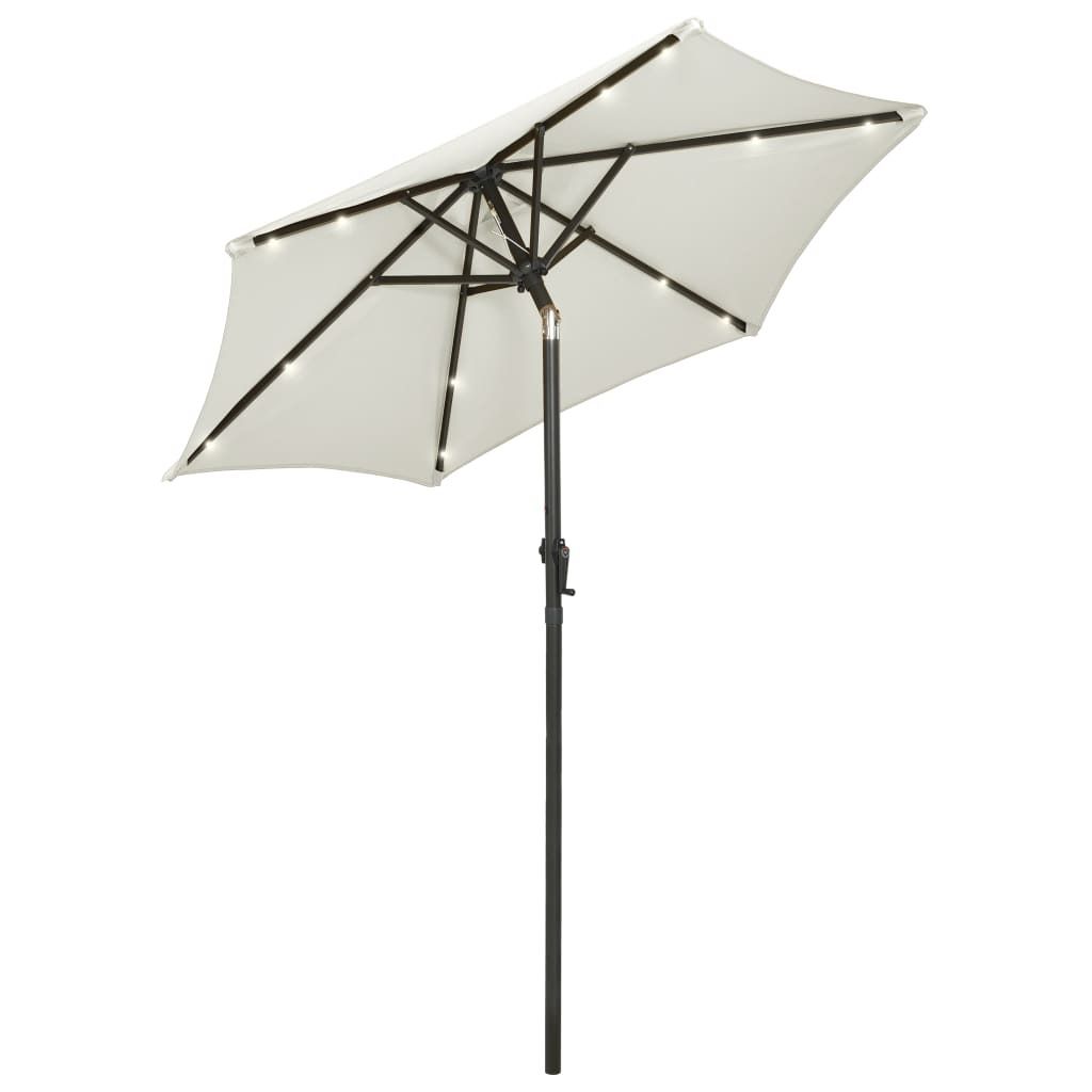 vidaXL Parasol avec éclairage LED blanc sable 200x211 cm Image du produit 