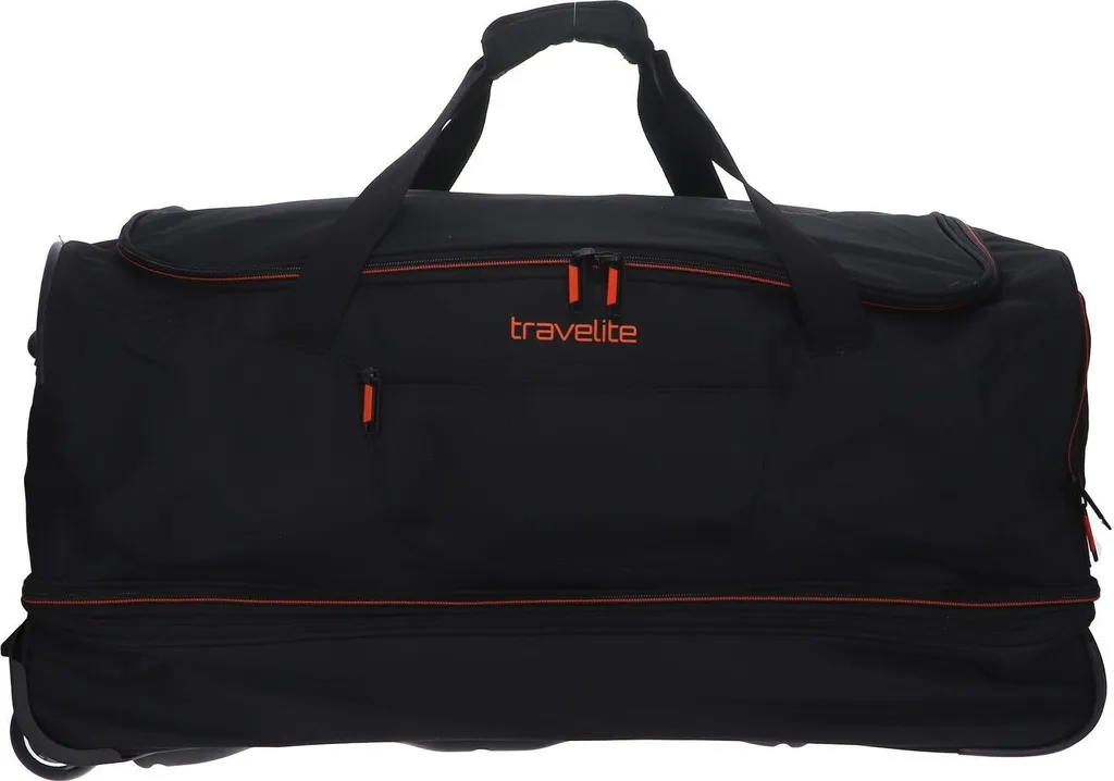 Travelite Basics Borsa da Viaggio Carrello 70cm Nero Arancio Offerta