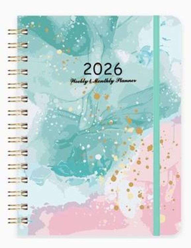 Akademische Agenda 2026 - 12 Monate - Docentenplaner mit selbstklebender Stiftfeder (Roter und grüner Graffiti)