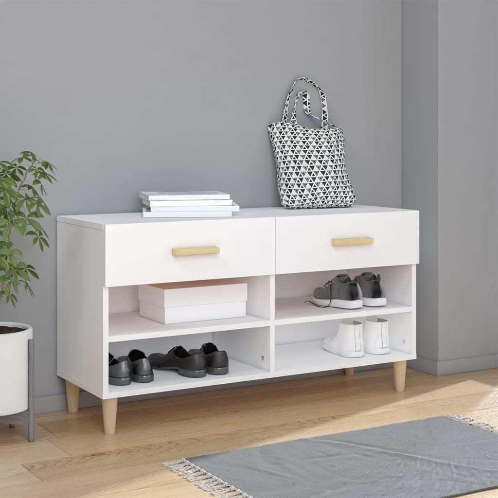 vidaXL Schuhschrank Weiß 102x35x55 cm Holzwerkstoff - Schuhschrank - Schuhschränke - Schuhaufbewahrung - Schuhorganizer