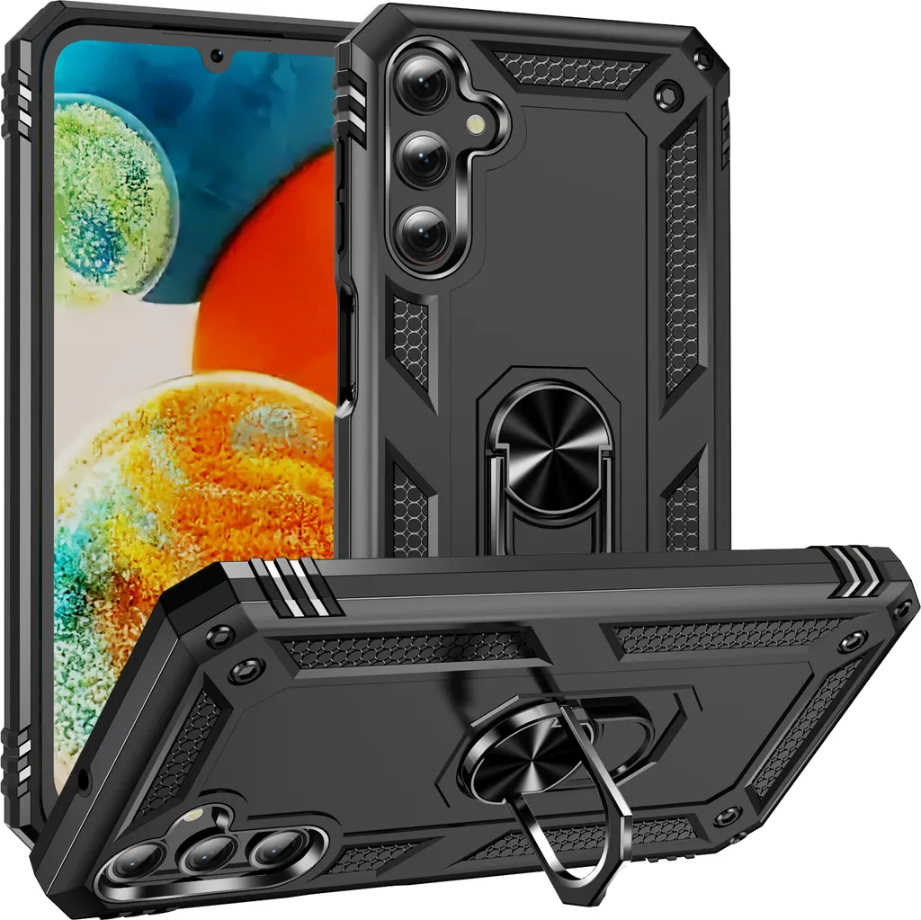 Custodia Samsung Galaxy A24 4G Militare Robusta con Anello Supporto Nero