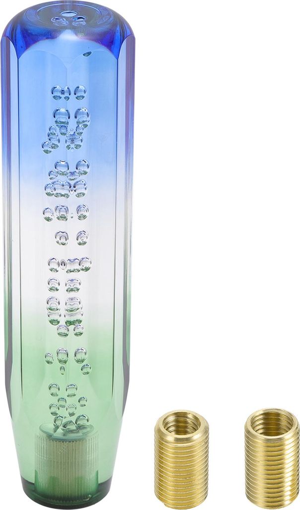 Auto Schaltknauf 20cm | Vorderer Schaltknauf Universal fš¹r Automatik- und Schaltfahrzeuge Acryl Blau Wei? mit 2 Adaptern 1 Set